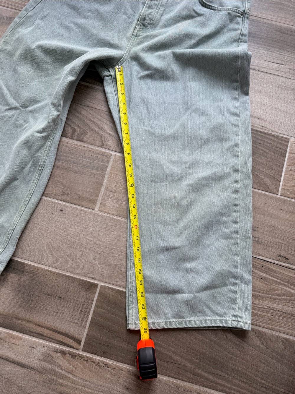 We The Free Deep Trance Dropped Boyfriend Jeans size 33 Green Eyes - Picture 7 of 9